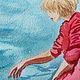 Order PAINTING OF A GIRL BY THE SEA, A GIRL IN A RED DRESS IN A BOAT. orlovaalla. Livemaster. . Pictures Фото №3