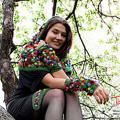 Аксессуары handmade. Livemaster - original item Set (mittens and bactus) knitted 