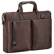 Сумки и аксессуары handmade. Livemaster - original item Stewart leather business bag (dark brown crazy). Handmade.