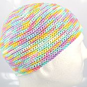 Аксессуары handmade. Livemaster - original item Caps: Hand-knitted men`s summer hat made of cotton, size 60-62. Handmade.