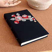 Канцелярские товары handmade. Livemaster - original item Camellia notebook (A5 format, hand embroidery, linen). Handmade.