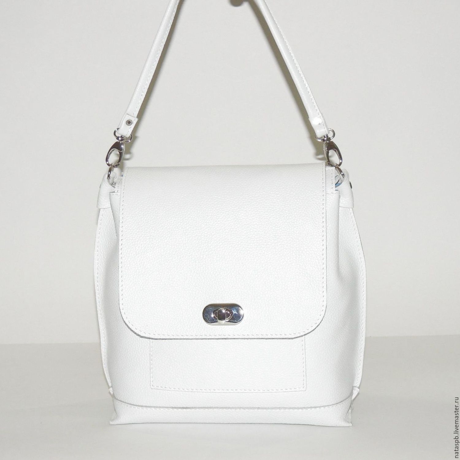 white genuine leather handbags
