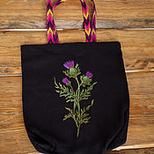 Сумки и аксессуары handmade. Livemaster - original item Cotton bag-shopper "Thistle". Handmade.