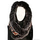 Snood-a scarf with fur trimmed 'Blooming stones'. Snudy1. National Brand. Online shopping on My Livemaster.  Фото №2