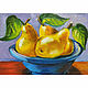 Painting of a pear in a blue plate, Pictures, Rostov-on-Don,  Фото №1