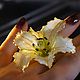 Order Bronze Large Stained glass Ring White Lily. Rare Bijou. Livemaster. . Rings Фото №3