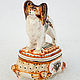 Papillon jewelry box (painted tricolor). Figurines. Moscow Kerry (porcelaindogs). Online shopping on My Livemaster.  Фото №2