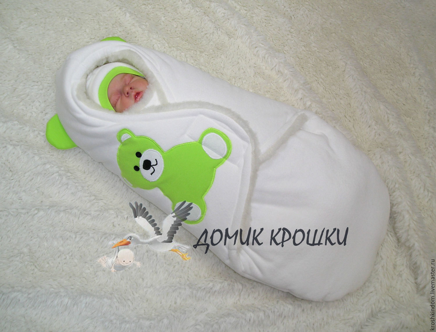 Конверт-кокон для новорожденных, 100% хлопок, для детей 0-6 месяцев