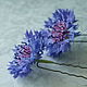 Hairpin with cornflower from polymer clay. Hairpin. Irina Luzanova. Online shopping on My Livemaster.  Фото №2
