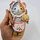 Елочная игрушка папье маше "Кошка и колобок". Елочные игрушки. Галина. Ярмарка Мастеров.  Фото №8