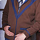 Мужской теплый пиджак на молнии, пиджак casual коричневый. Кофты мужские. Лариса дизайнерская одежда и подарки (EnigmaStyle). Ярмарка Мастеров.  Фото №4