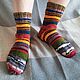 Order Knitted striped rainbow socks 24 -25 cm foot warm woolen. knitsockswool. Livemaster. . Socks Фото №3