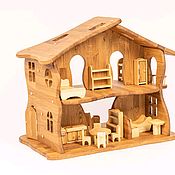 Кукольный домик двухэтажный с камином