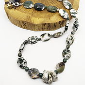 Работы для детей, handmade. Livemaster - original item Mysterious Forest beads (quartz with chlorite, chalcedony). Handmade.