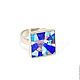 Order RING with lapis lazuli, turquoise, rhodonite, mother of pearl. Size 17-17.5. ARIEL - MOSAIC. Livemaster. . Rings Фото №3