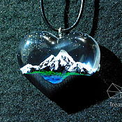 Украшения handmade. Livemaster - original item Mountain lake-pendant made of wood and jewelry (epoxy) resin. Handmade.