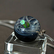 Украшения handmade. Livemaster - original item Pendant with two opals - Mysterious Galaxy 2. Handmade.