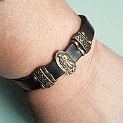 Украшения handmade. Livemaster - original item Leather bracelet religious Virgin Mary. Handmade.
