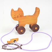 Куклы и игрушки handmade. Livemaster - original item A kitten - a wheelchair with a fish. For the little ones.. Handmade.