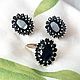 Серьги, кольцо 19,0 с сапфиром из серебра. Комплекты украшений. Silveralbina. Ярмарка Мастеров.  Фото №8
