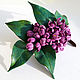 Brooch leather Sprig of lilac. Brooches. Shagree (Shagree). Online shopping on My Livemaster.  Фото №2