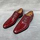 Oxfords made of genuine crocodile leather, in maroon color, Oxfords, St. Petersburg,  Фото №1
