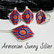Ring, earrings and pendant Armenian Carpet made of 925 silver with BS0064 enamel, Jewelry Sets, Yerevan,  Фото №1