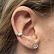 Серебряные пусеты с фианитами 6.5мм. Серьги-пусеты. threeicejewellery. Ярмарка Мастеров.  Фото №4