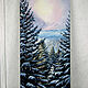 Картина зимний пейзаж акрилом на холсте Размер 30х60 см, Картины, Пинск,  Фото №1
