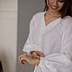 Vasilisa white linen dress with bat-style sleeves. Dresses. molinialife. My Livemaster. Фото №5