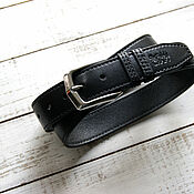 Leather cord with brass carabiner