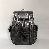 Сумки и аксессуары handmade. Livemaster - original item Men`s backpack, made of natural crocodile, black color.. Handmade.