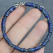 Украшения handmade. Livemaster - original item Bracelet natural blue lapis lazuli. Handmade.