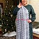 Палантин пуховый -- РИСУНКИ ДЕКАБРЯ - ажурная паутинка. Широкий шарф. Палантины. Саша Климова (Вяжем из козьего пуха). Ярмарка Мастеров.  Фото №5
