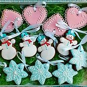 Сувениры и подарки handmade. Livemaster - original item Set the gingerbread on the Christmas tree Gentle. Handmade.