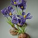  miniature purple crocus. Gifts for March 8. FLOWERRINA (flowerina). My Livemaster. Фото №5