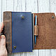 Leather notebook A6 brown with blue buttons. Notebooks. AM.Masterskaya (am-masterskaya). Online shopping on My Livemaster.  Фото №2