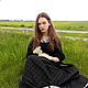 Women's long linen dress with sleeves black, Dresses, Baranovichi,  Фото №1
