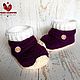 Booties knitted Shoes with socks. Babys bootees. Baby Slipper - Hand Made Booties (baby-shoe). My Livemaster. Фото №4