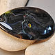 Midnight-black cat on black agate-pendant with painted to order. Pendant. lacquer miniature. My Livemaster. Фото №6