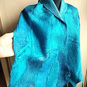 Аксессуары handmade. Livemaster - original item Felted silk double-sided Ocean Scarf. Handmade.
