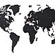 Mapa del mundo decoración de la pared negro 90h54 cm, World maps, Moscow,  Фото №1