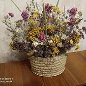 Цветы и флористика handmade. Livemaster - original item Bouquets of meadow herbs in a jute basket. Handmade.