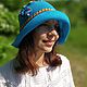 Summer women's hat Panama crocheted with flowers. Caps. Палантины, шали, джемпера, шарфы - подарки на Новый год 2023,   'Azhur. My Livemaster. Фото №5