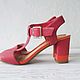Заказать Винтаж: Розовые Босоножки из кожи Clarks 36 р Кожаные босоножки на каблуке. Cinderella_vintage. Ярмарка Мастеров. . Обувь винтажная Фото №3