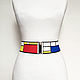 Order belt-gum Mondrian different heights and with different buckles. elastic belt. Livemaster. . Belt Фото №3