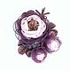 Blackberry Rum Brooch - Bouquet Handmade Flowers Genuine Leather Fabric. Brooches. ms. Decorator. My Livemaster. Фото №5