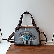 Сумки и аксессуары handmade. Livemaster - original item Leather bag with painting to order for Xenia.. Handmade.