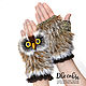Owl mitts beige. Mitts. 2sovy. My Livemaster. Фото №4