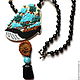 Pendant beaded Craft kit with agate and Ammonite. Pendants. Beads Ideas. My Livemaster. Фото №5